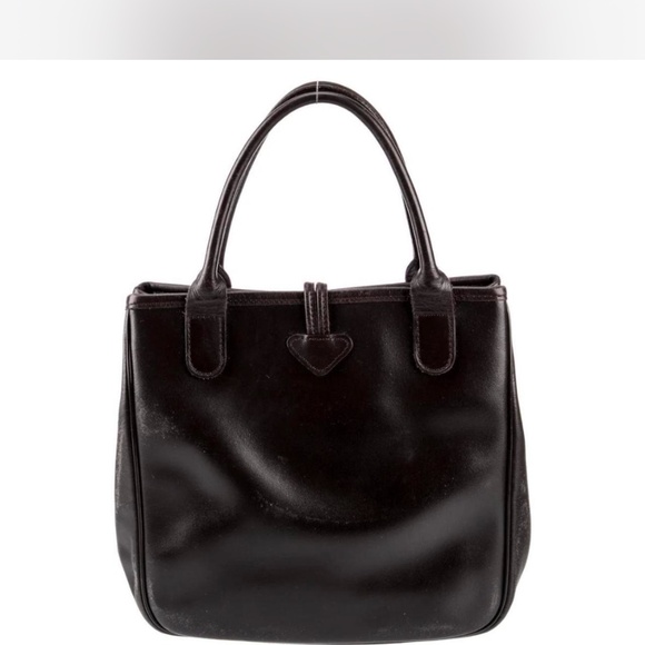 Brown Leather Longchamp Tote - Picture 4 of 9